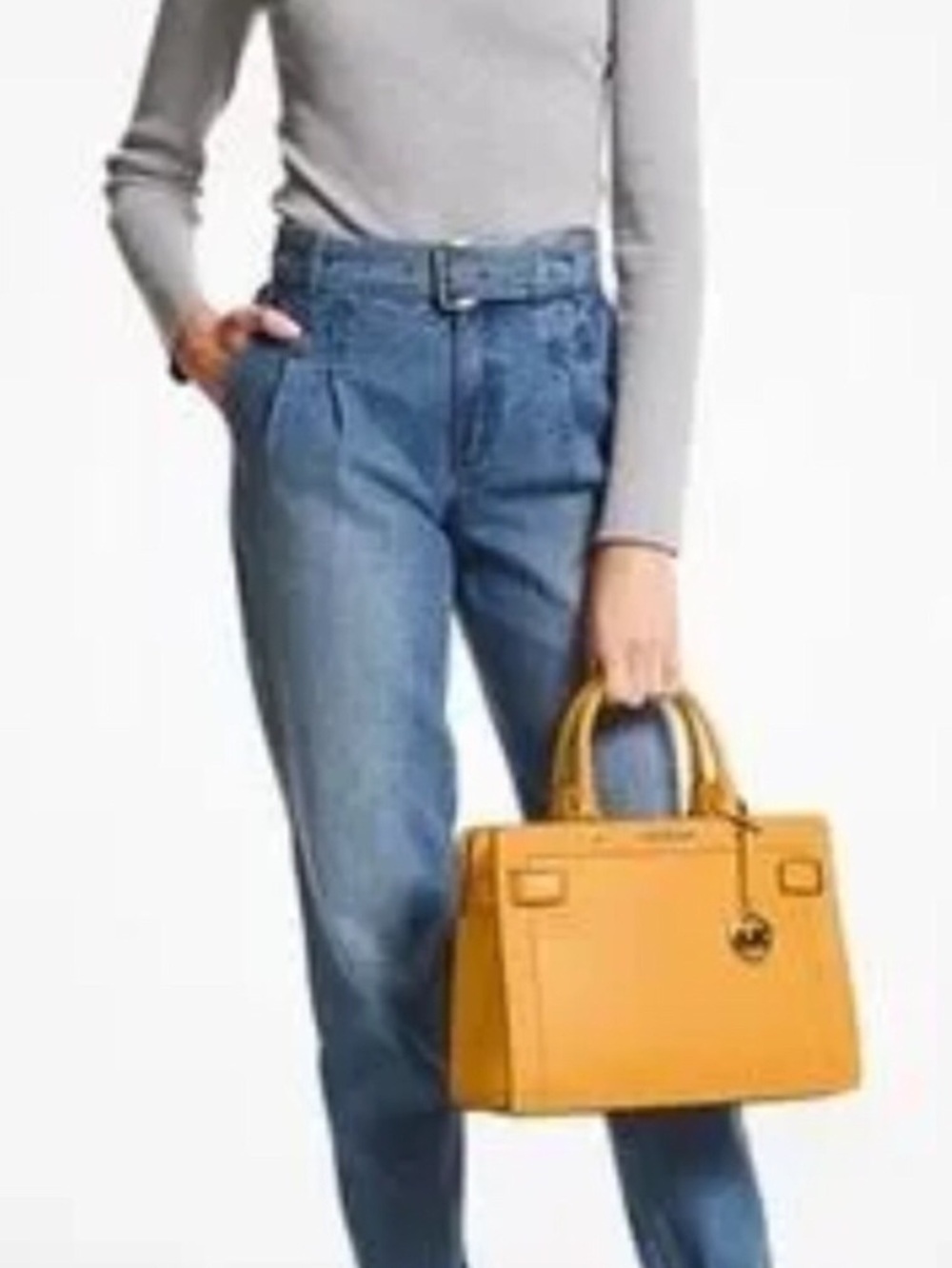 Michael Kors saffiano Leather satchel in marigold - Picture 16 of 16